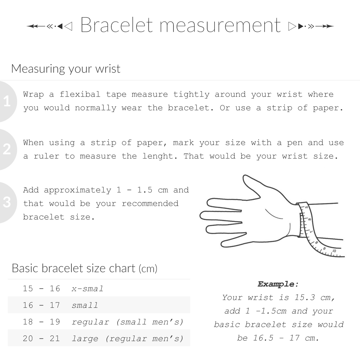 Lovelings bracelet measurement